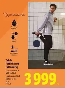 Lidl Crivit Férfi thermo futónadrág ajánlat