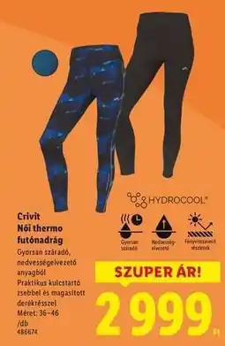 Lidl CRIVIT Női thermo futónadrág ajánlat