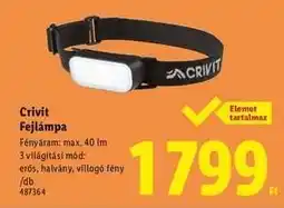 Lidl Crivit Fejlámpa ajánlat