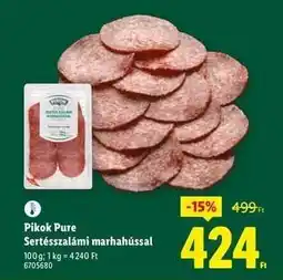Lidl Pikok Pure Sertésszalámi marhahússal ajánlat