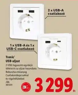 Lidl Tronic USB-aljzat ajánlat