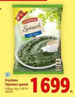 Lidl Freshona Tejszínes spenót ajánlat