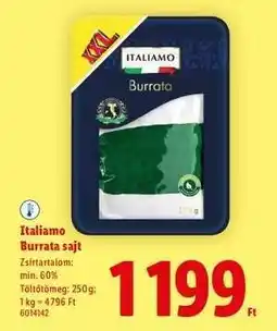Lidl Italiamo Burrata sajt ajánlat