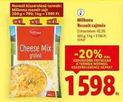 Lidl MILBONA Reszelt sajtmix ajánlat