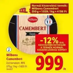 Lidl MILBONA Camembert ajánlat