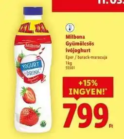 Lidl MILBONA Gyümölcsös ivójoghurt ajánlat