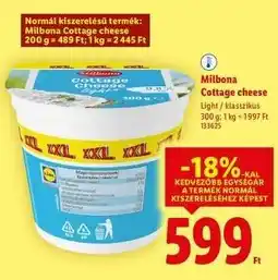Lidl MILBONA Cottage cheese ajánlat