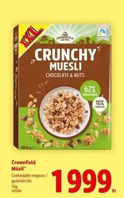 Lidl CROWNFIELD Müzli ajánlat