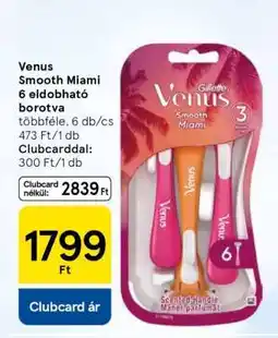 Tesco Venus Smooth Miami 6 eldobható borotva ajánlat