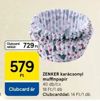 Tesco ZENKER karácsonyi muffinpapír ajánlat