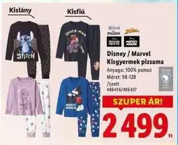 Lidl Disney / Marvel Kisgyermek pizsama ajánlat