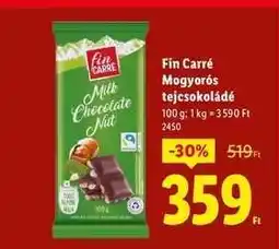 Lidl FIN CARRE Mogyorós tejcsokoládé ajánlat