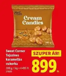 Lidl Sweet Corner Tejszínes karamellás cukorka ajánlat