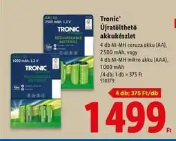 Lidl TRONIC Újratölthető akkukészlet ajánlat