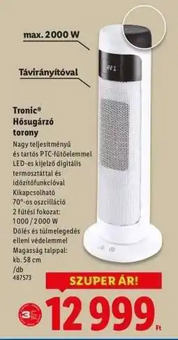 Lidl Tronic Hősugárzó torony ajánlat