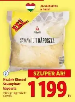 Lidl HAZÁNK KINCSEI Savanyított káposzta ajánlat