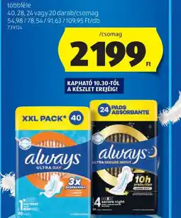ALDI ALWAYS EGÉSZSÉGÜGYI BETÉT ajánlat