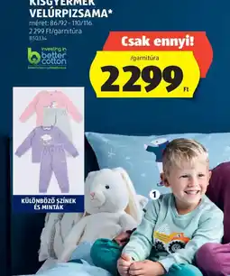 ALDI LILY & DAN KISGYERMEK VELÚRPIZSAMA ajánlat