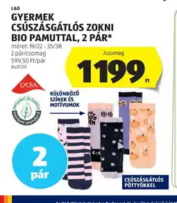 ALDI GYERMEK CSÚSZÁSGÁTLS ZOKNI ajánlat