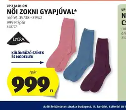 ALDI NŐI ZOKNI GYAPJÚVAL ajánlat