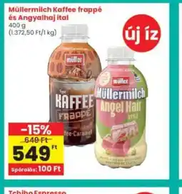 Interspar Müllermilch Kaffee frappé és Angyalhaj ital ajánlat