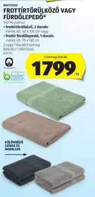 ALDI NOVITESSE Frottírtörülköző vagy Fürdőlepedő ajánlat