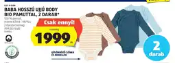 ALDI Baba hosszú ujjú body bio pamuttal, 2 darab ajánlat