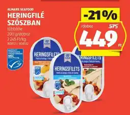 ALDI ALMARE SEAFOOD HERINGFILÉ SZÓSZBAN ajánlat