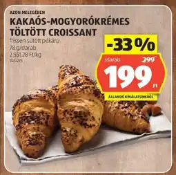 ALDI KAKAÓS-MOGYORÓKRÉMES TÖLTÖTT CROISSANT ajánlat