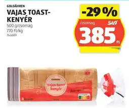 ALDI GOLDÄHREN VAJAS TOASTKENYÉR ajánlat