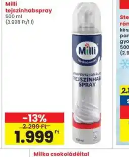 Interspar Milli tejzínhabspray ajánlat