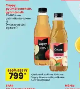 Interspar Cappy gyümölcsnektár, gyümölcslé ajánlat