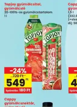 Interspar Topjoy gyümölcsital ajánlat