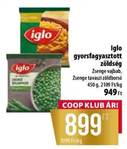 Coop Iglo gyorsfagyasztott zöldség ajánlat