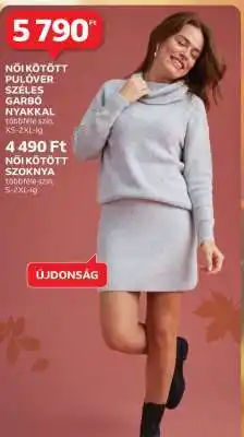 Auchan Női kötött pulóver széles garbó nyakkal ajánlat