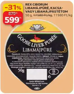 Auchan REX CIBORUM LIBAMÁJPÜRÉ, KACSA- VAGY LIBAMÁJPÁSTÉTOM ajánlat