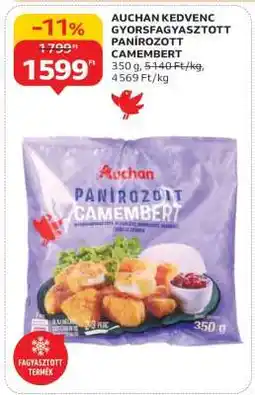 Auchan AUCHAN KEDVENC GYORSFAGYASZTOTT PANÍROZOTT CAMEMBERT ajánlat