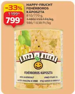 Auchan HAPPY-FRUCHT FEHÉRBOROS KÁPOSZTA ajánlat