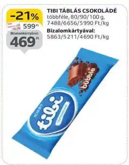 Auchan TIBI Táblás csokoládé ajánlat