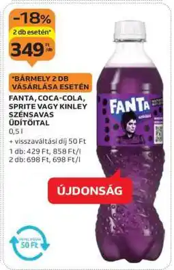 Auchan Fanta, Coca-Cola, Sprite vagy Kinley szénsavas üdítőital ajánlat