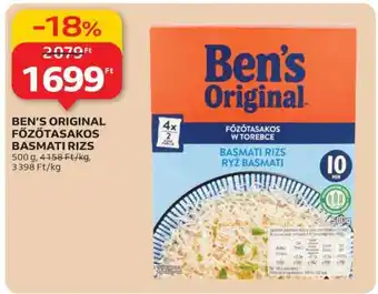 Auchan Ben's Original főzőtasakos basmati rizs ajánlat