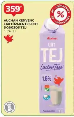 Auchan Auchan Kedvenc Laktózmentes UHT Dobozos Tej ajánlat