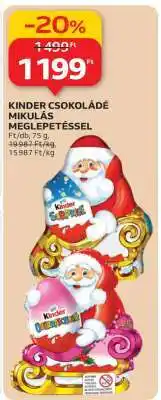 Auchan KINDER CSOKOLÁDÉ MIKULÁS MEGLEPETÉSSEL ajánlat