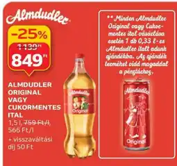 Auchan ALMDUDLER ORIGINAL VAGY CUKORMENTES ITAL ajánlat