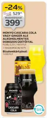 Auchan MONYO CASCARA COLA VAGY GINGER ALE ajánlat