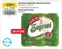 Auchan Soproni Dobozos Sör Multipack ajánlat