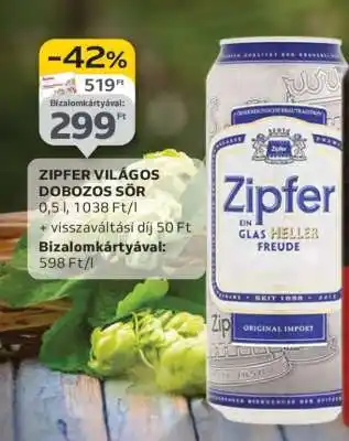 Auchan ZIPFER VILÁGOS DOBOZOS SÖR ajánlat