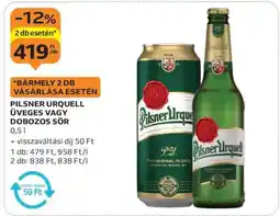 Auchan Pilsner Urquell üveges vagy dobozos sör ajánlat