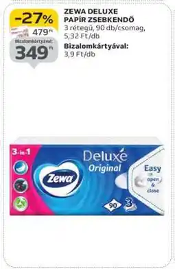 Auchan Zewa Deluxe papír zsebkendő ajánlat