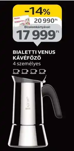 Auchan BIALETTI VENUS KÁVÉFŐZŐ ajánlat